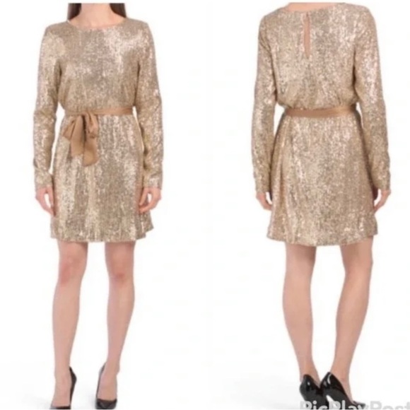 Ramy brook gold sequin dress gorgeous! Perfect the the upcoming holidays!! - Picture 2 of 6